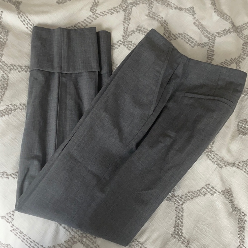 Theory grey skinny wool trouser